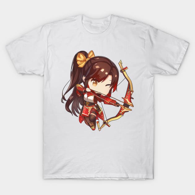 Sagittarius the Archer Chibi Zodiac Anime Girl T-Shirt by peachycrossing